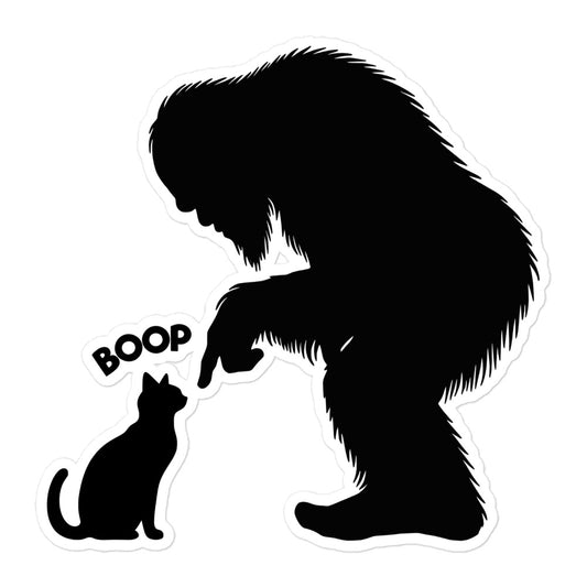 Bigfoot Cat Boop Sticker - I Love Cryptids