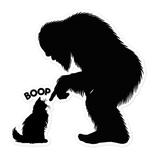 Bigfoot Longhair Cat Boop Sticker - I Love Cryptids