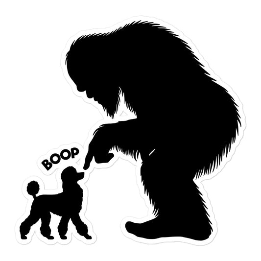Bigfoot Standard Poodle Boop Sticker - I Love Cryptids